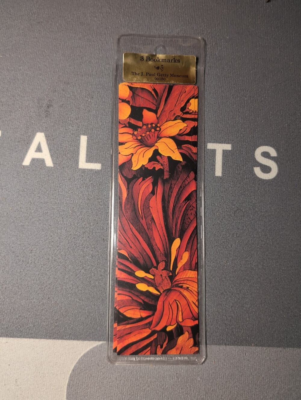 Vintage 1985 J. Paul Getty Museum 3 Bookmarks Dark Floral Botanical New